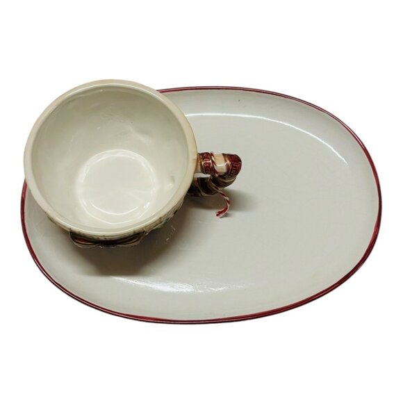 Vintage WBI Cookies For Santa Holly & Bow Ceramic Teacup & Saucer Set - Picture 3 of 10